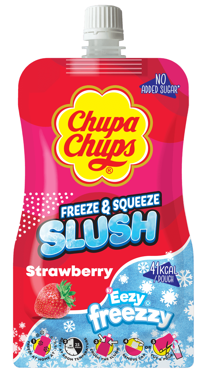 Chupa Chups Freeze & Squeeze Slush - Strawberry (250ml) (UK) 6-pack