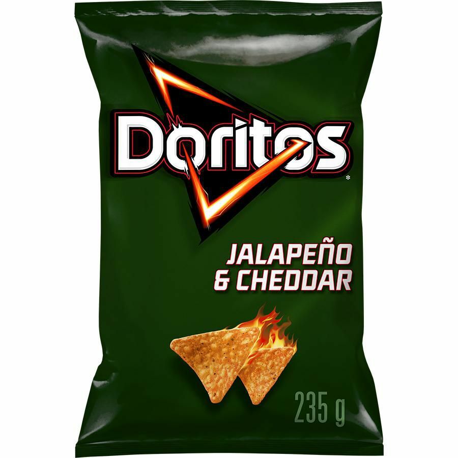 Doritos Jalapeno & Cheddar 4 pack (235g) (Canada) BIG BAG!