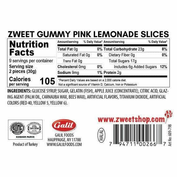 Gummy Pink Lemonade Slices | Zweet | 10 oz (3 Pack)