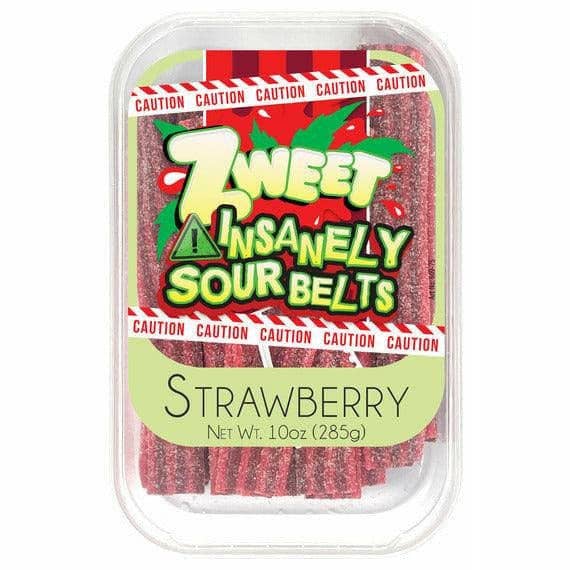 Insanely Sour Strawberry Belts | Zweet | 10 oz (3 pack)