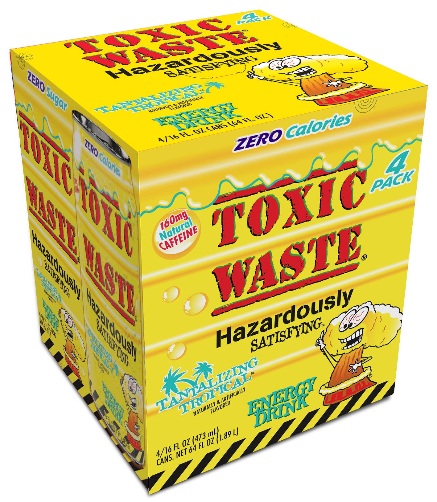 Toxic Waste Energy Drinks, Tropical, 16oz Cans, 4ct