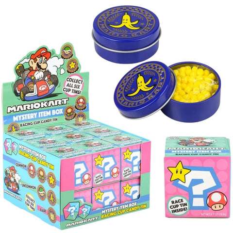 Mario Kart Mystery Item Box Racing Cup Candy Tin (20g) 18ct