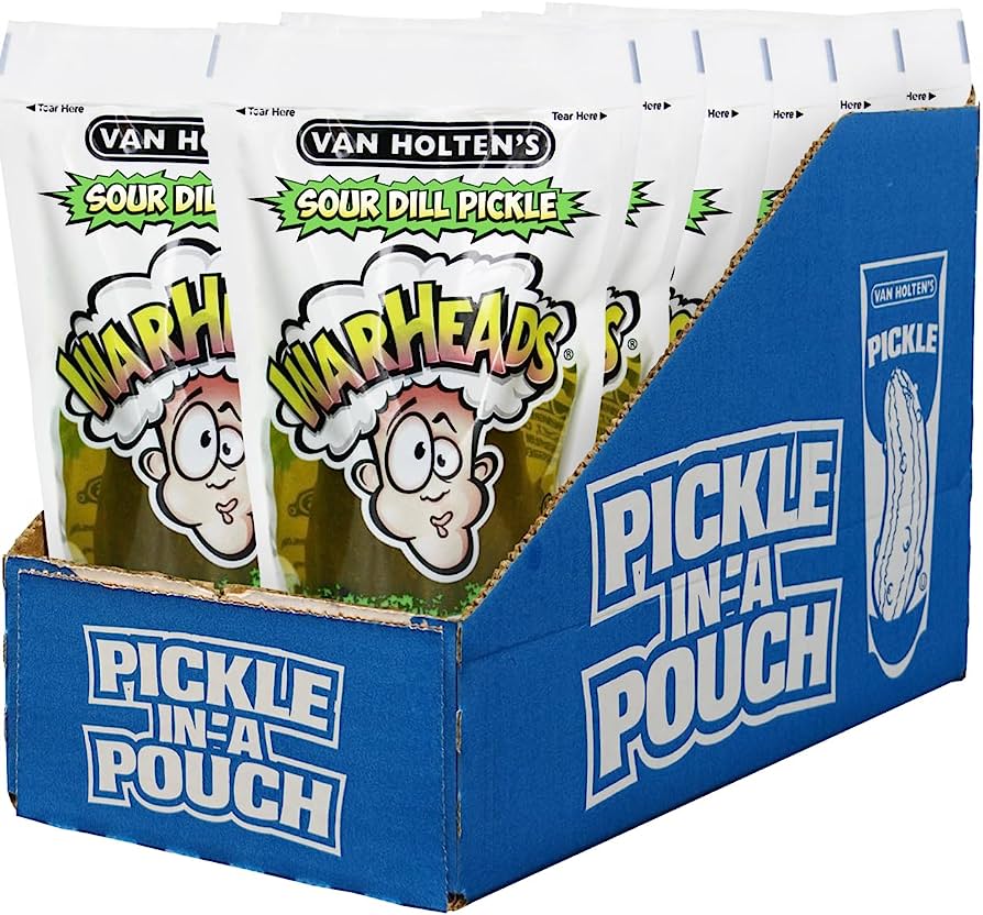 Van Holten's Jumbo Warheads Extreme Sour Dill Pickle In-A Pouch (12 ct.)