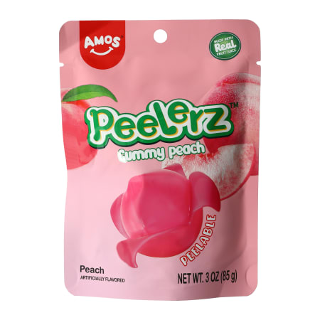 Amos Gummy Peelerz Peach 2.2oz, 6ct