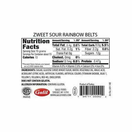 Sour Rainbow Belts  | Zweet | 10 oz (3 Pack)