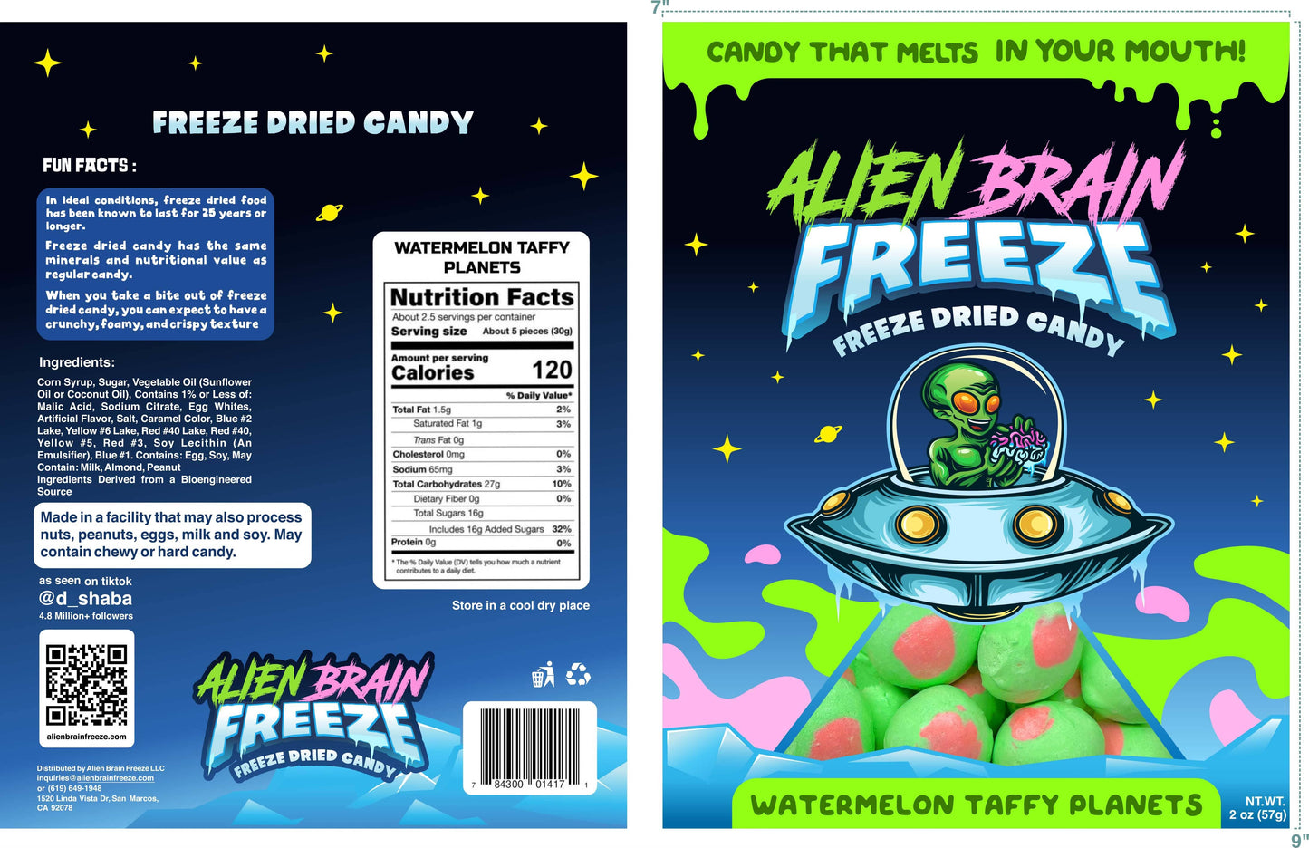 ABF - Watermelon Taffy Planets - 2oz- 4 COUNT