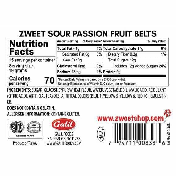 Sour Passion Fruit Belts | Zweet | 10 oz (3 pack)