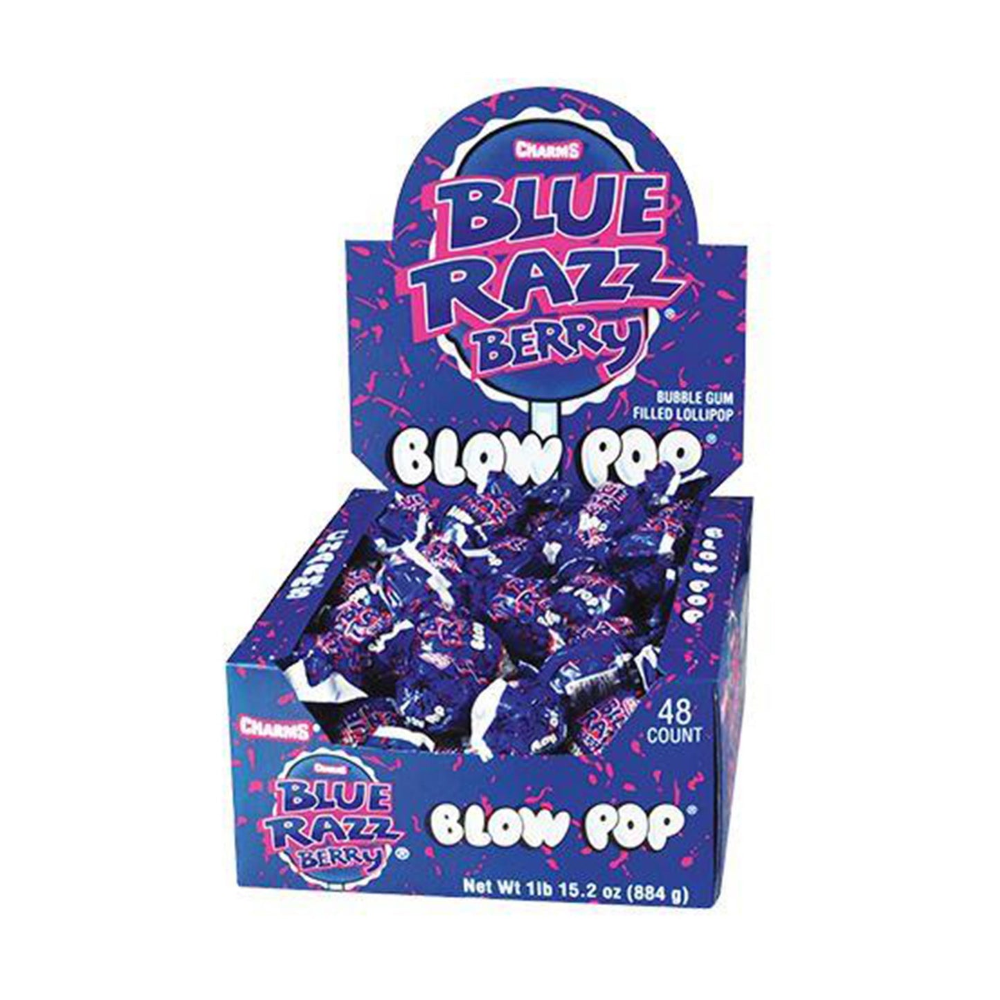 CHARMS Blow Pops Blue Razz Berry Flavor (18.4g) (48ct)