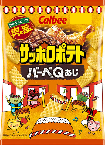 Calbee Sapporo BBQ Potato Chips - Chicken & Beef (72g) (Japan) 6-pack