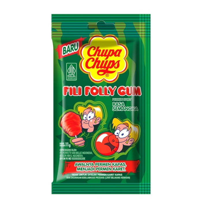 Chupa Chups Fili Folly Gum Watermelon (11gx12) (Indonesia)