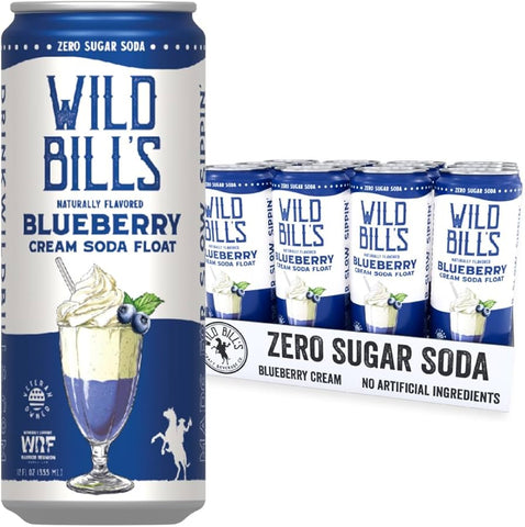 Wild Bill’s Zero Sugar Blueberry Cream Soda Float, 12oz, 12 pack