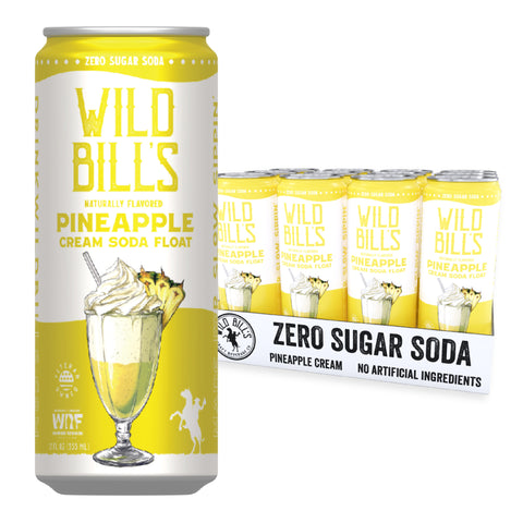 Wild Bill’s Zero Sugar Pineapple Cream Soda Float, 12oz, 12 pack