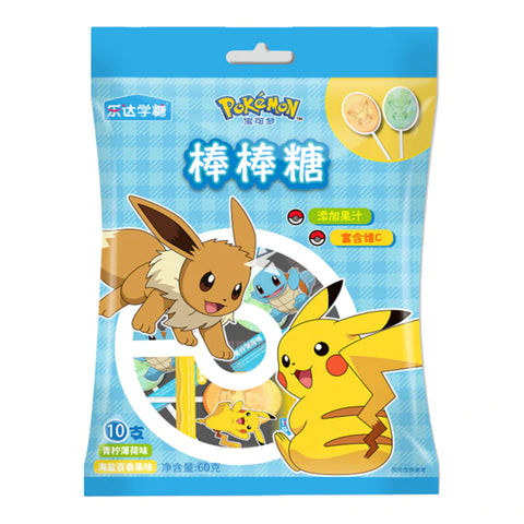 Loda Pokémon Lollipop Lime Mint and Sea Salt Passionfruit 6ct (60g) (China)