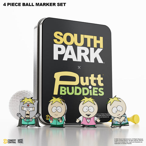 Putt Buddies - BUTTERS - 4 PIECE BALL MARKER SET W/ HAT CLIP