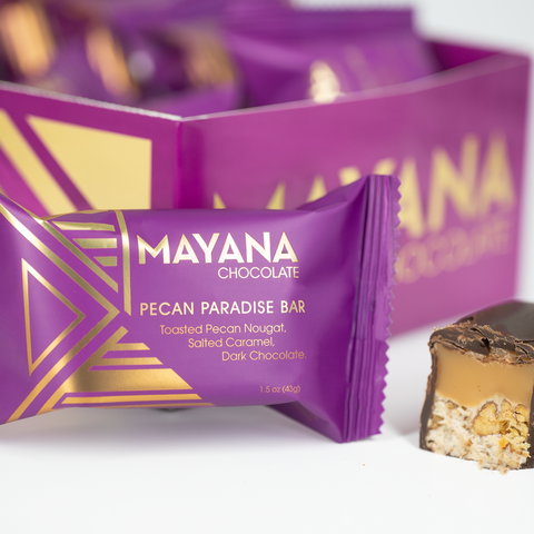 Mayana Chocolates - Pecan Paradise Mini Bar Box of 10 (43g)