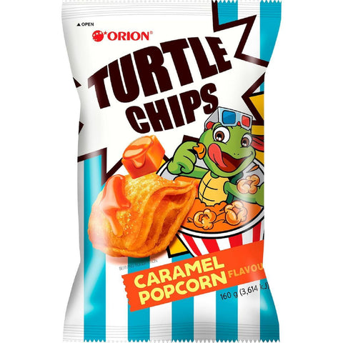 Orion Turtle Chips Caramel Popcorn Flavor 4ct (160g) (Korea)