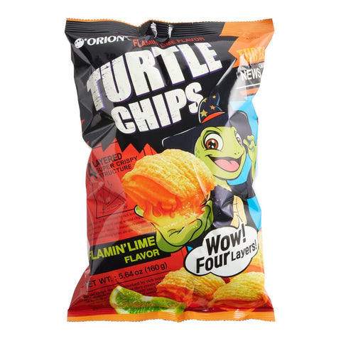Orion Turtle Chips Flmain’ Lime Flavor 4ct (160g) (Korea)