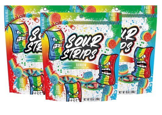 Sour Strips Rainbow Party Size (288g) Spain (4ct)