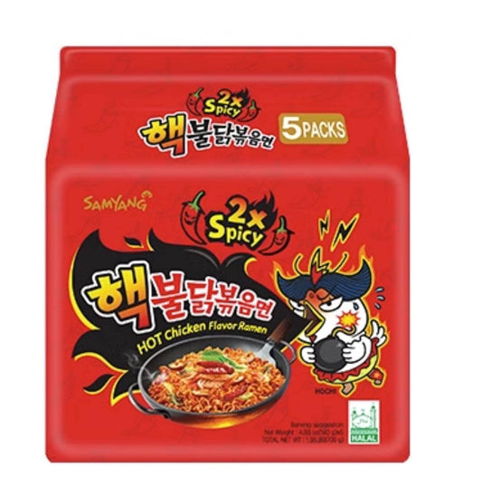 Samyang Buldak 2X Spicy Chicken Ramen (140g) (Korea) 5-pack