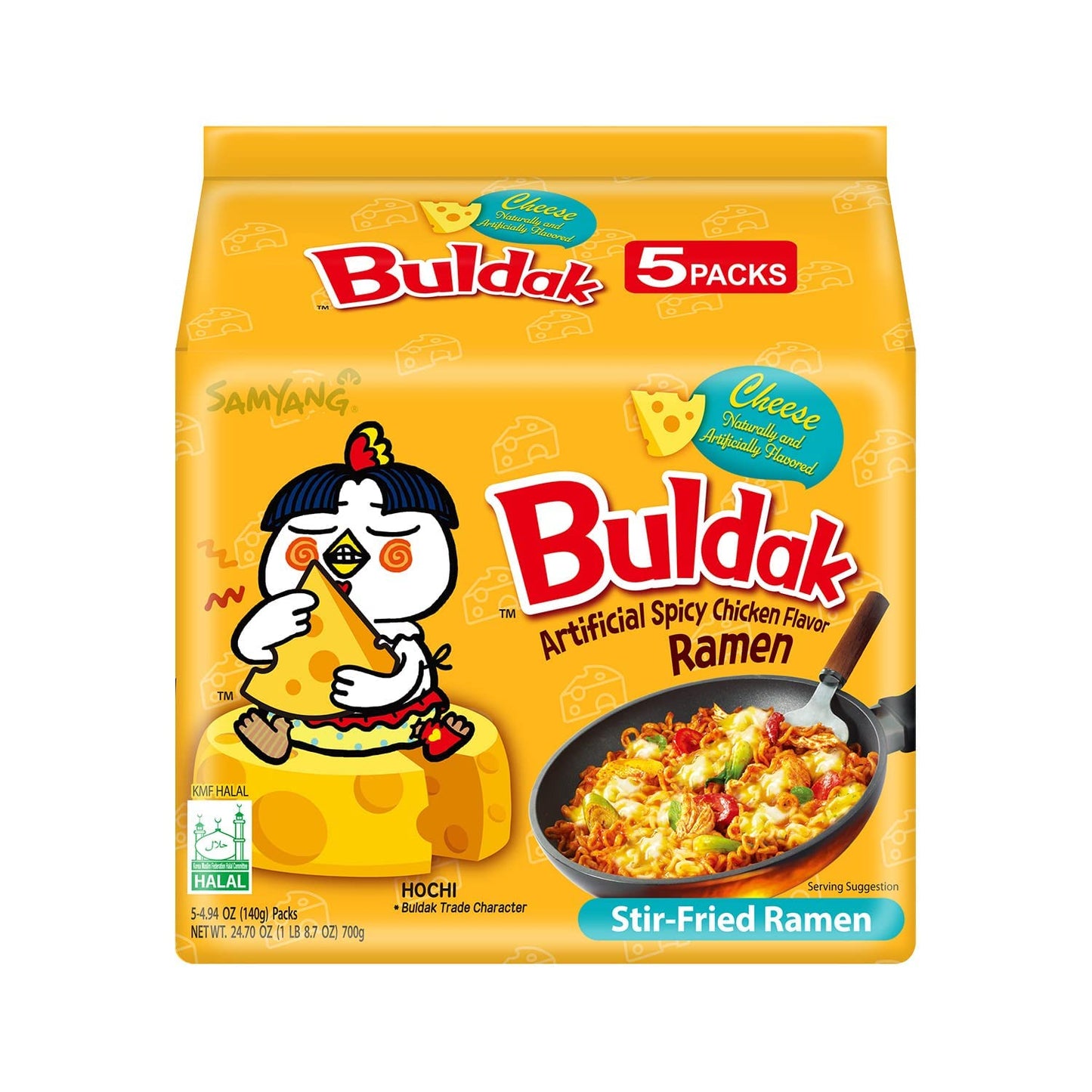 Samyang Buldak Cheese Spicy Chicken Ramen (140g) (Korea) 5-pack