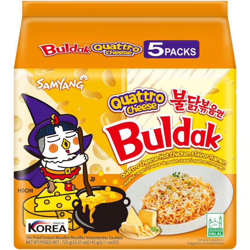 Samyang Buldak Quattro Cheese Hot Chicken Ramen (145g) (Korea) 5-pack