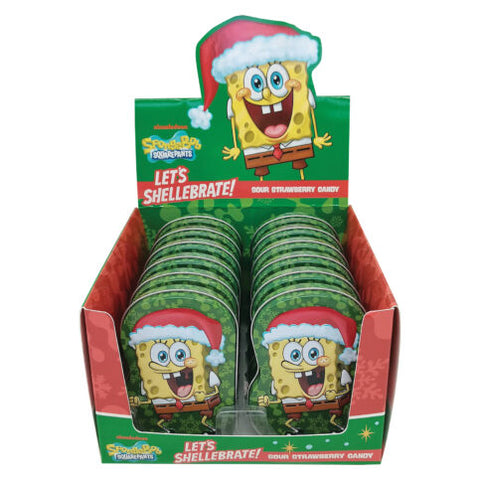SpongeBob SquarePants Sour Strawberry Candy Box of 12 Tins