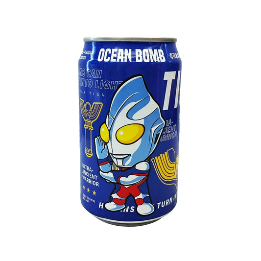 Ocean Bomb Ultraman Tiga Sparkling Water - Green Apple (330ml) (Taiwan) 6-Pack