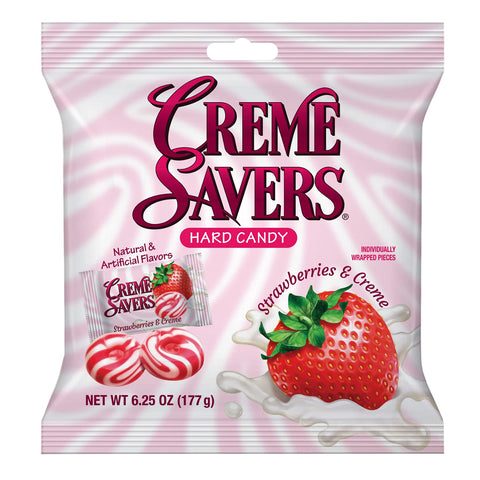 Creme Savers Hard Candy Strawberries & Creme 6ct (177g)