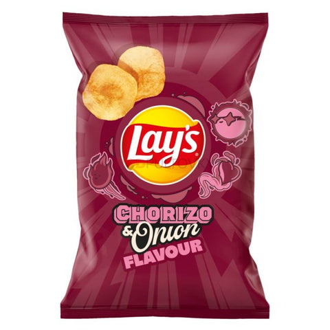 Lay's Chorizo & Onion 4 pack (130g) (Canada) BIG BAG!