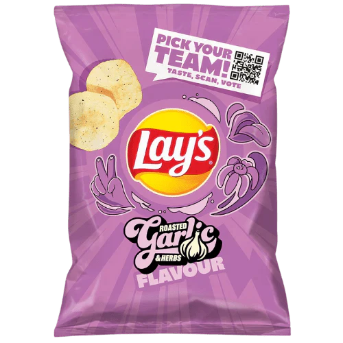 Lay's Roasted Garlic & Herbs 4 pack (130g) ( Canada) BIG BAG!