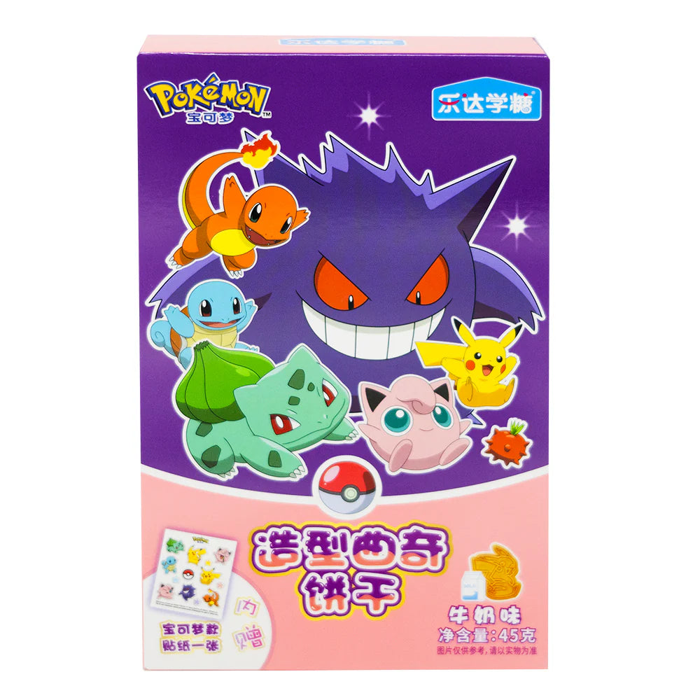 Pokemon Shaped Milk Cookies with Stickers (45g)(China) - 12Pack