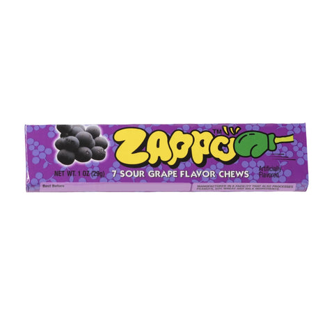 Zappo Sour Grape Flavor Chews - Box of 30 (29g)