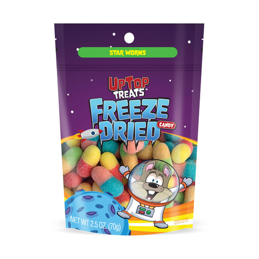 UpTop Sour Worms - Freeze Dried Candy (2.5oz) 4-Pack