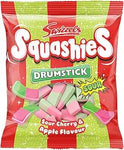 Swizzels Squashies Drumstick - Sour Cherry & Apple Flavour Gums (120g)(UK) | Delightful Chewy Treats (6ct)