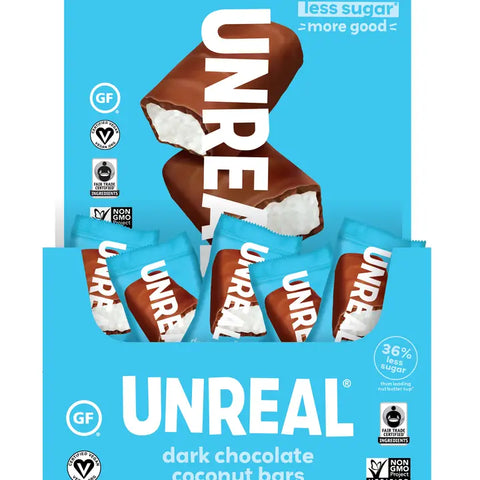 UNREAL Dark Chocolate Coconut Mini Bars Box of 40 (15g)