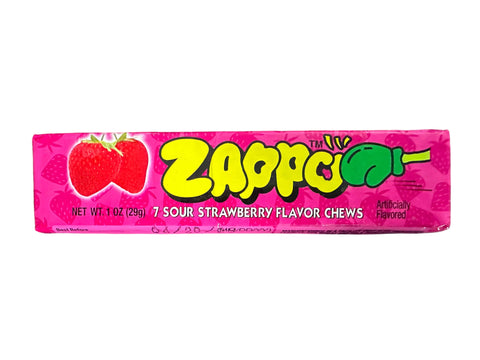 Zappo Sour Strawberry Flavor Chews - Box of 30 (29g)