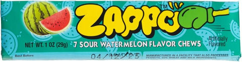 Zappo Sour Watermelon Flavor Chews - Box of 30 (29g)