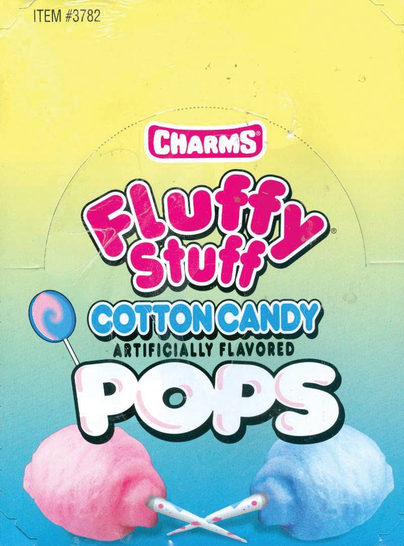 Charms Cotton Candy Fluffy Stuff Lollipops (18g)(48ct)